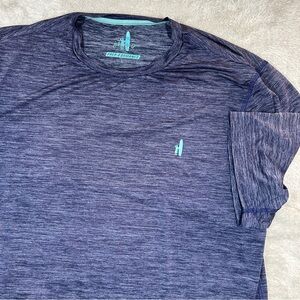 Johnnie O Polo Tee Shirt Mens Large Blue Performance UPF Golf Crew T Shirt Light